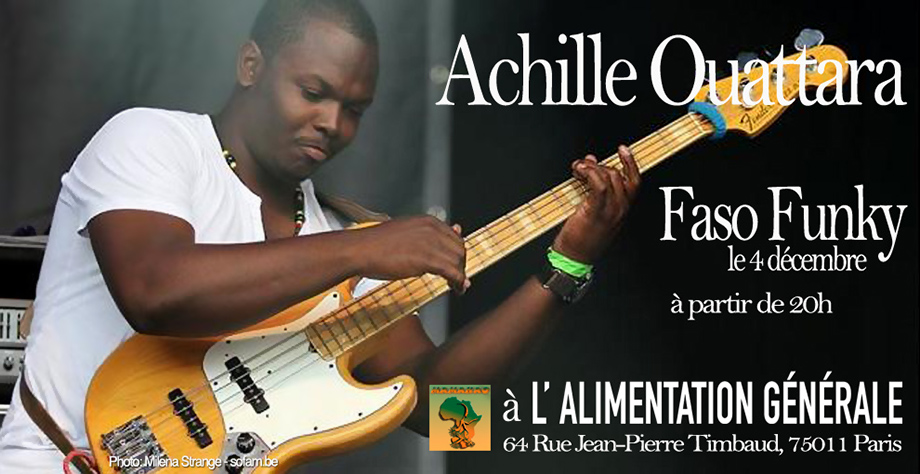 Achille Ouattara en concert le 4 décembre 2021 à « L'Alimentation Générale »...
