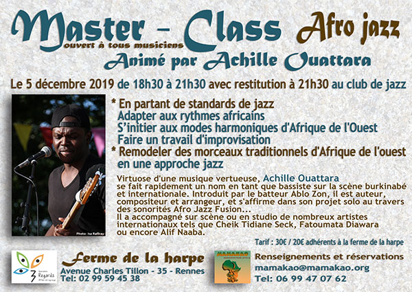 « Master Class » avec Achille Ouattara le 05 décembre à Rennes ! 