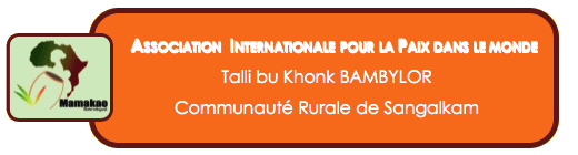 ASSOCIATION INTERNATIONALE POUR LA PAIX DANS LE MONDE - Talli bu Khonk - BAMBYLOR - Communauté Rurale de Sangalkam